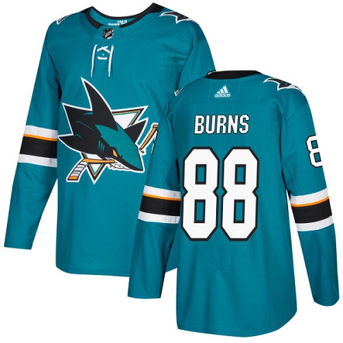 Adidas Men San Jose Sharks #88 Brent Burns Teal Home Authentic Stitched NHL Jersey->san jose sharks->NHL Jersey